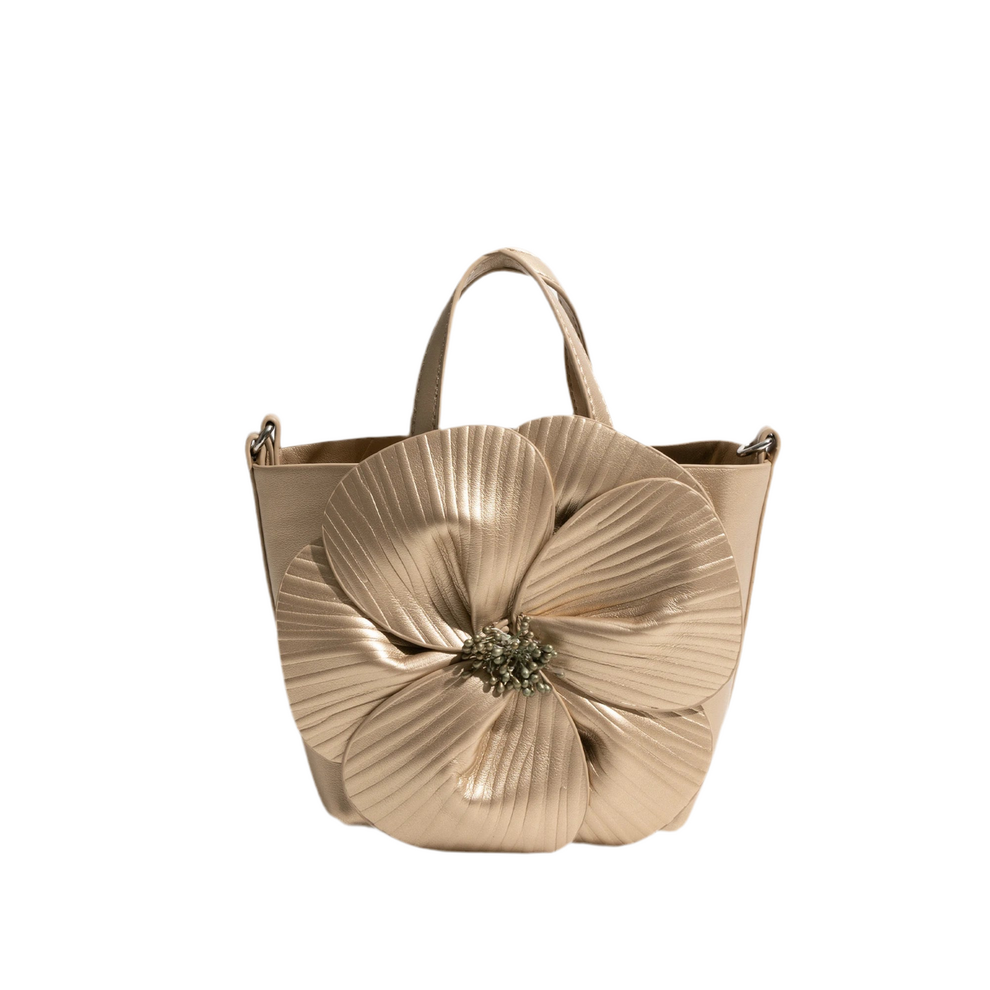 Flower PU Leather Square Handbag