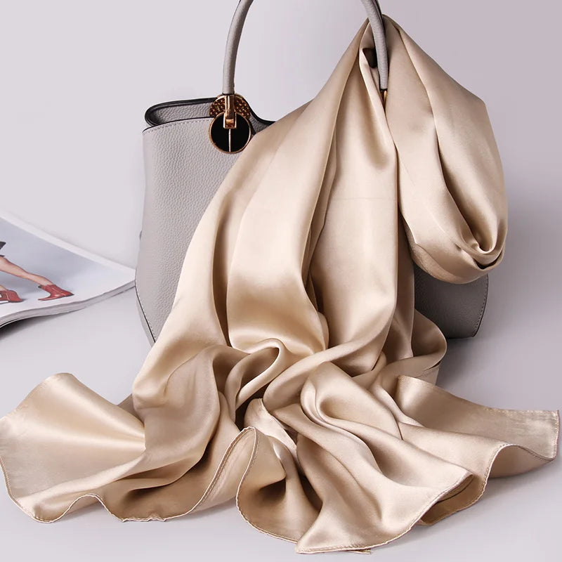 100% Natural Silk Scarf Rose Gold 175x55cm