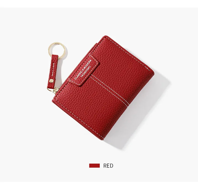Women Soft PU Leather Coin Purse Wallet Red