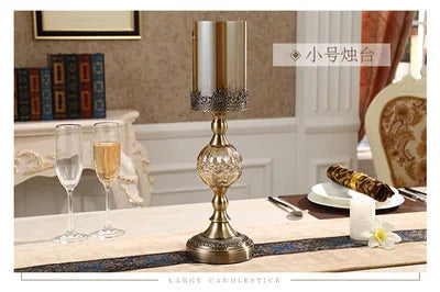 Elegant Crystal Metal retro Candle Holder 42 CM