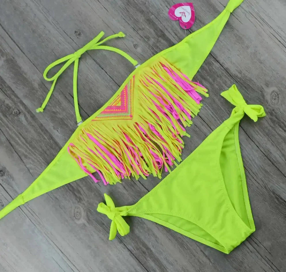 Children Two Piece Swimsuit Yellow