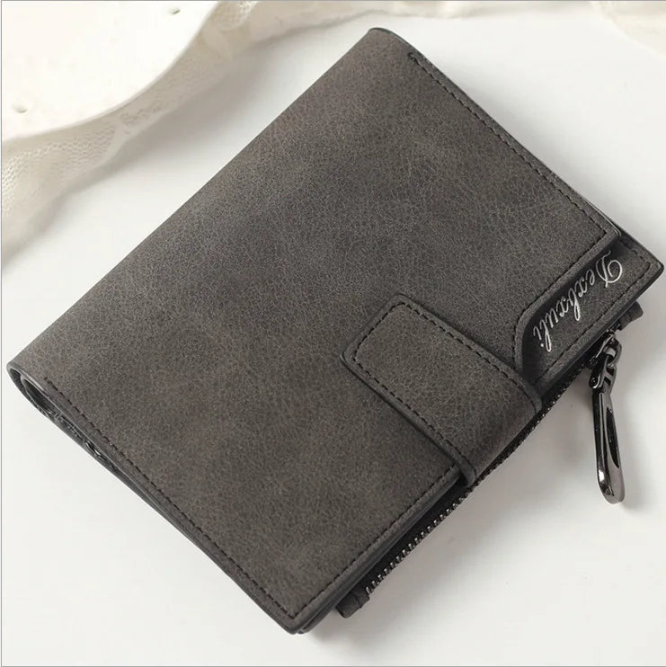 PU Leather Matte Small coin purse Wallet black