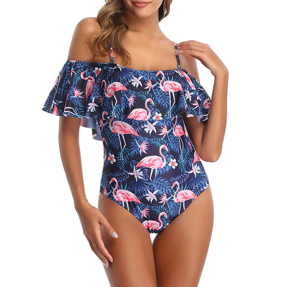 New Sexy Off Shoulder One Piece Swimsuit HWZ9051 5