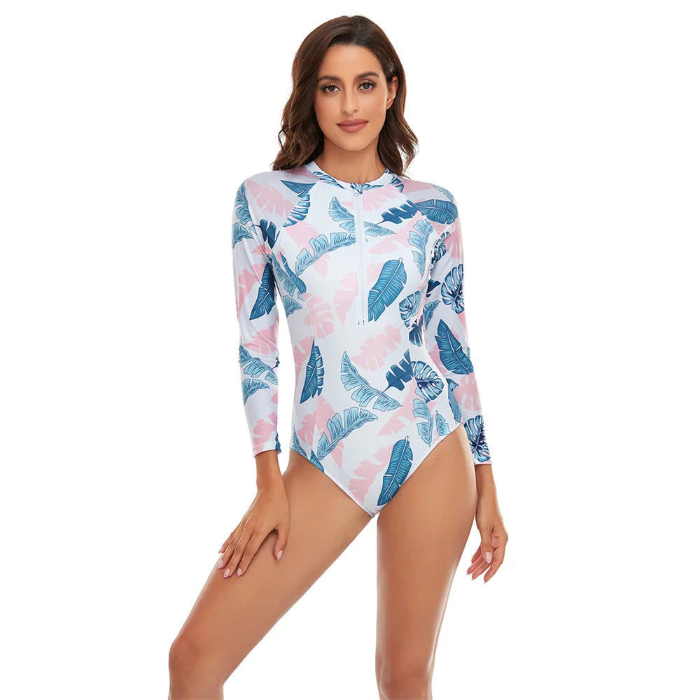 Women Print Tatchwork One Piece Swimsuit 111 3