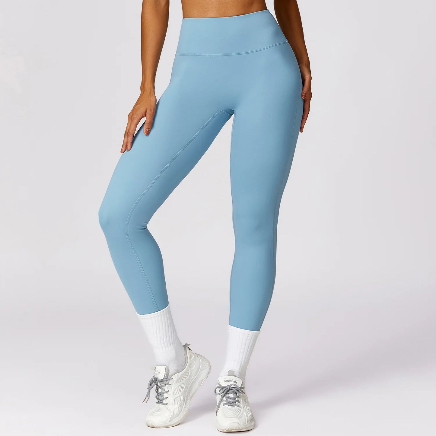 Seamless High Waist butt lift Workout Leggings Blue