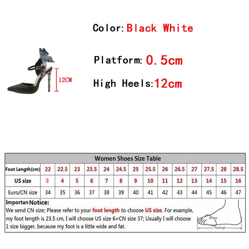 Women Pumps butterfly ankle strap high heel shoes