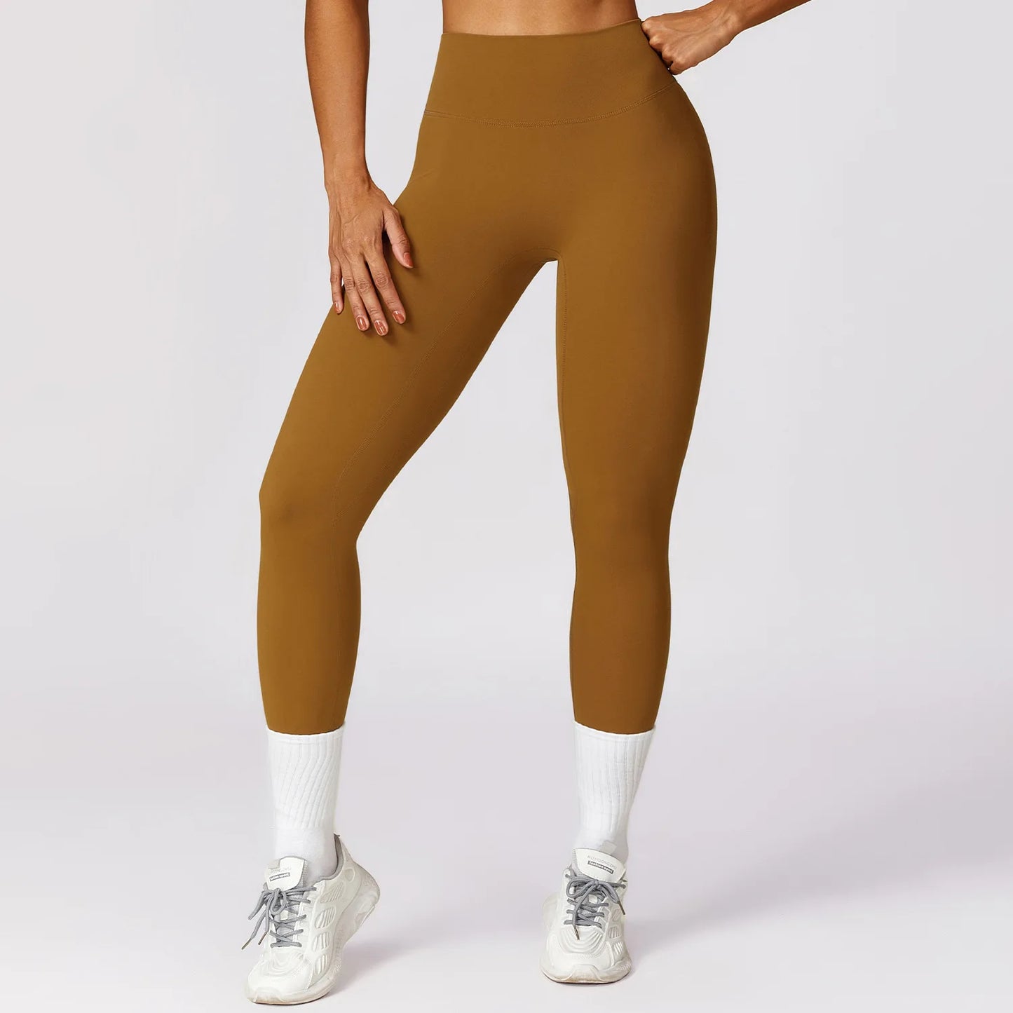 High Waist Push Up Scrunch Butt gym leggings Ginkgo Brown