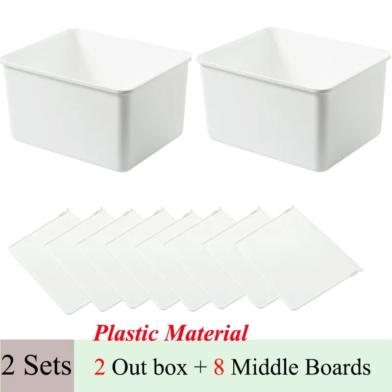 Clothes Storage Box White 2 Sets