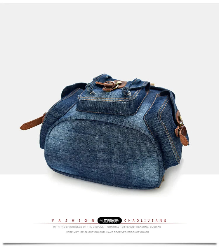 The retro unisex denim backpack