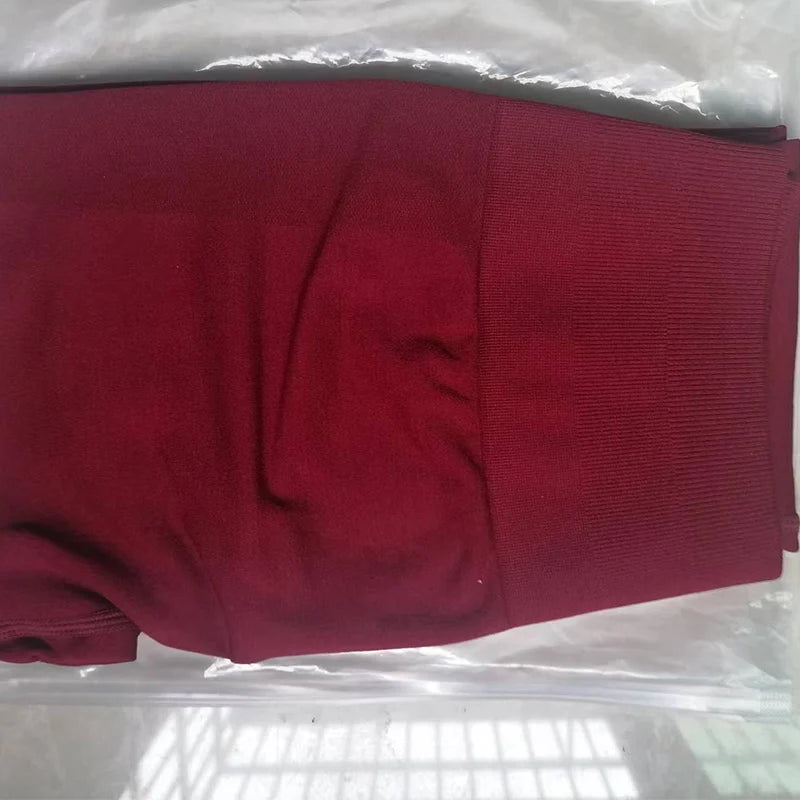 Seamless Push Up Scrunch Bum gym Leggings Wine Red