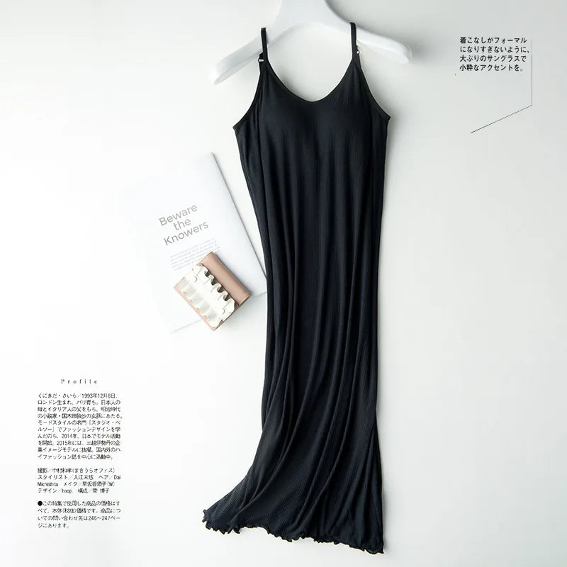 Sexy straps lounge pyjama night dress black