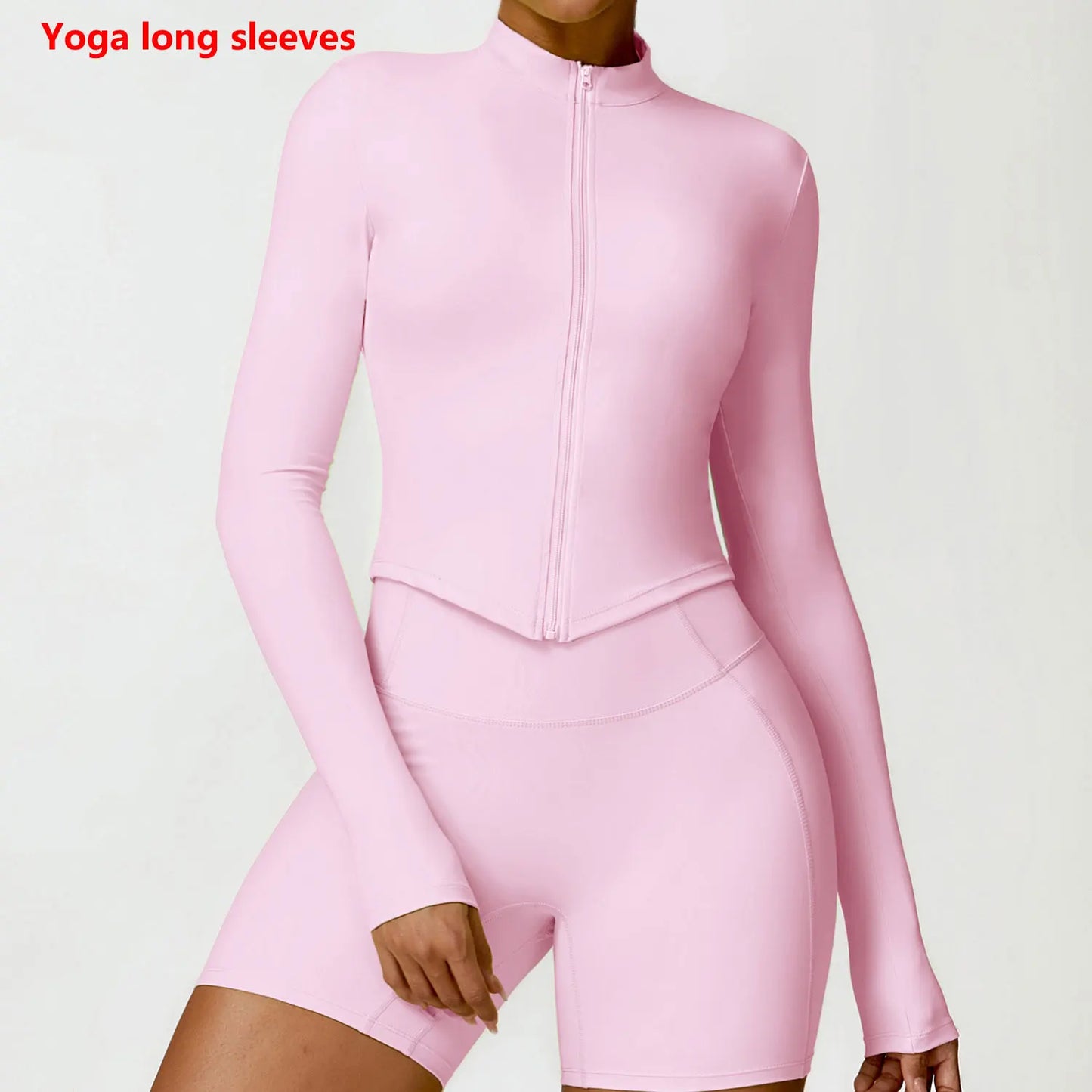 Full Zip-up Yoga Gym Workout Jacket Pink
