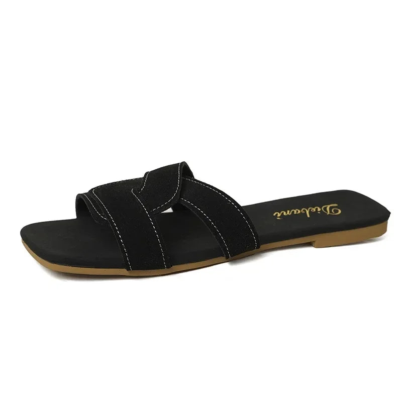 Comfortable Casual Beach Slip-On Sandals black