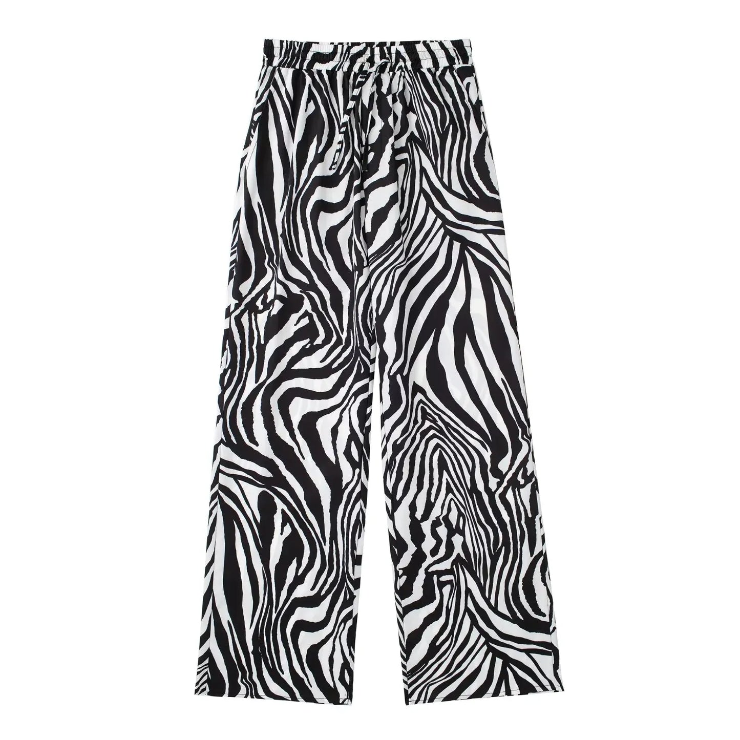 Summer Chic Loose Pocket Woman Straight Pants 026