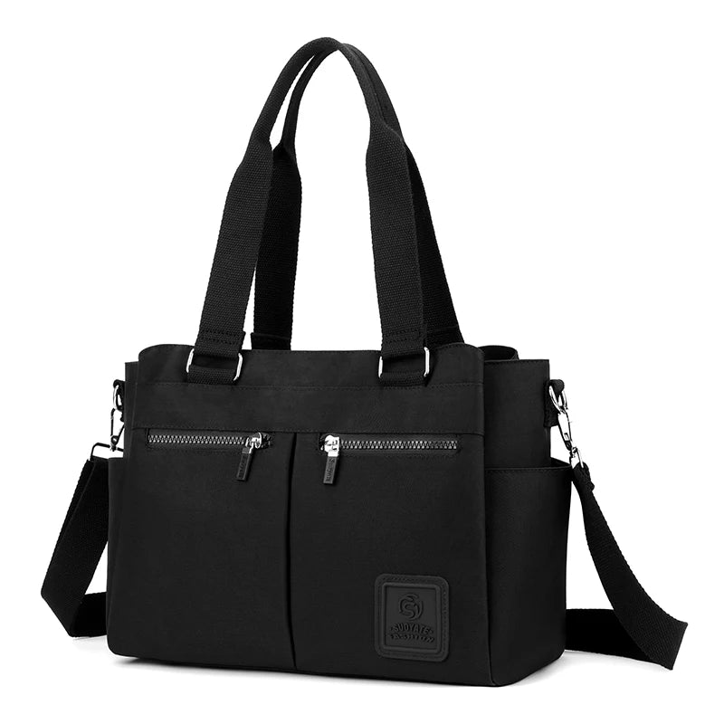 Nylon waterproof handbag black (30cm<Max Length<50cm)