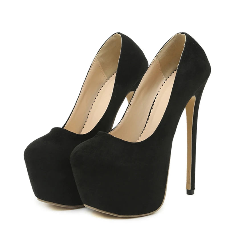 Faux suede 17CM Super High Heels platform shoes