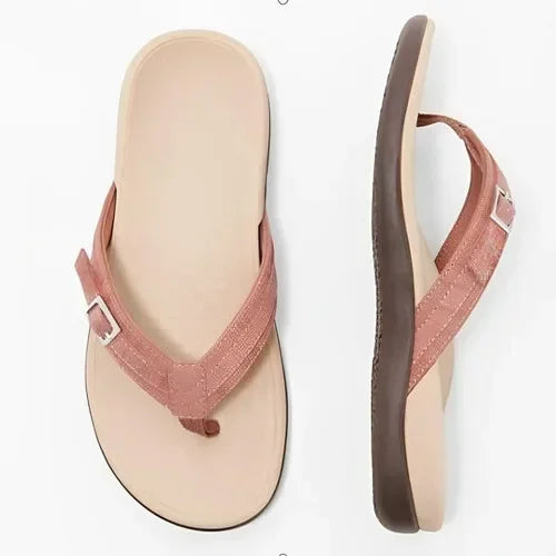 Comfortable cushioned toe post chunky sandals Pink