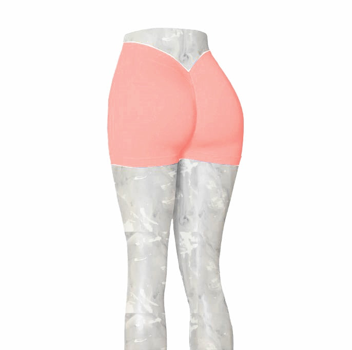Nylon Back V Butt Yoga Pants peach shorts