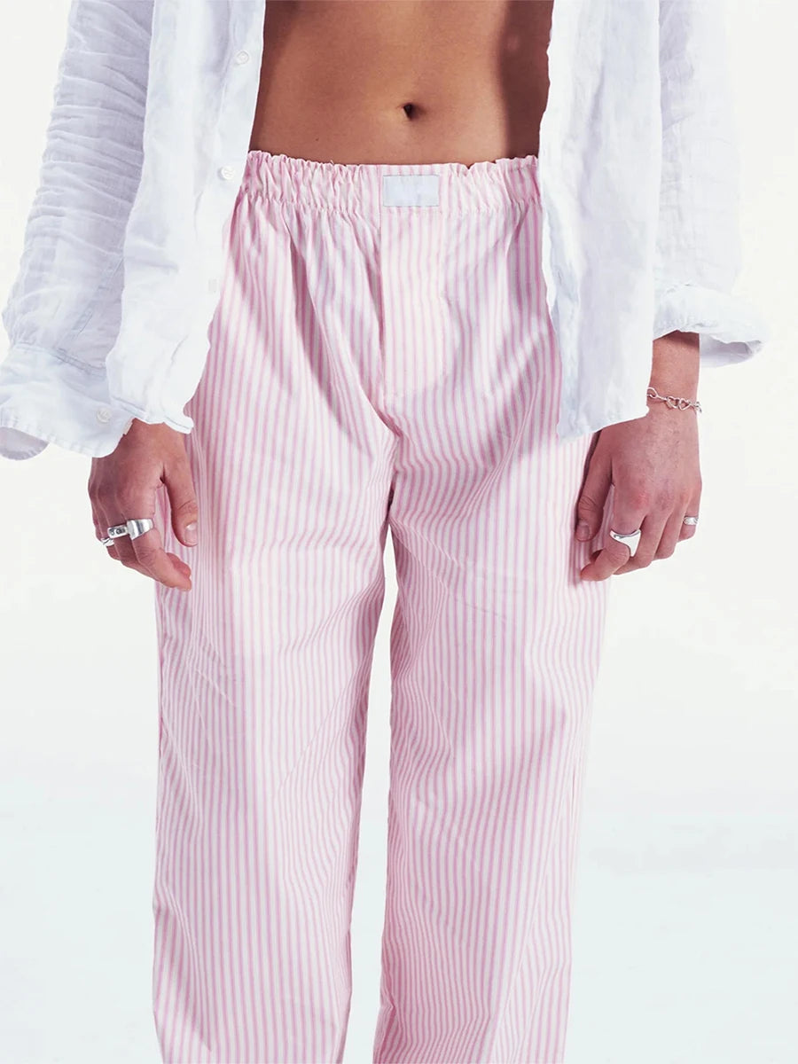 Striped Lounge Wide Leg unisex trousers