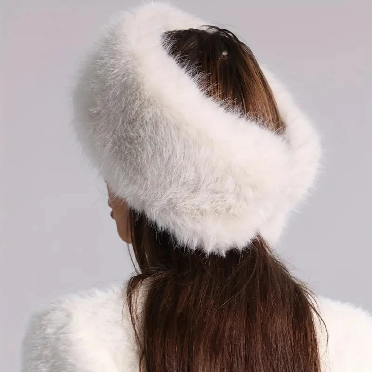 Faux Fur Hat Without Hat WHITE 56 57