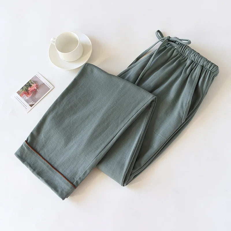 Cotton Knitted Men's and Women's lounge pyjama bottoms 01 (Men)