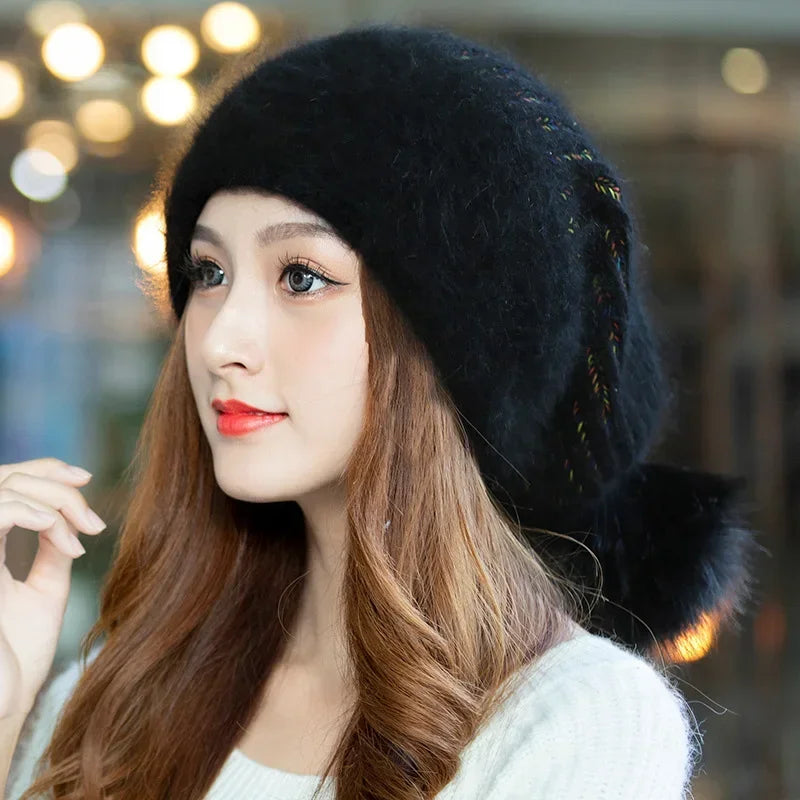 Soft Knitted warm winter Hat black