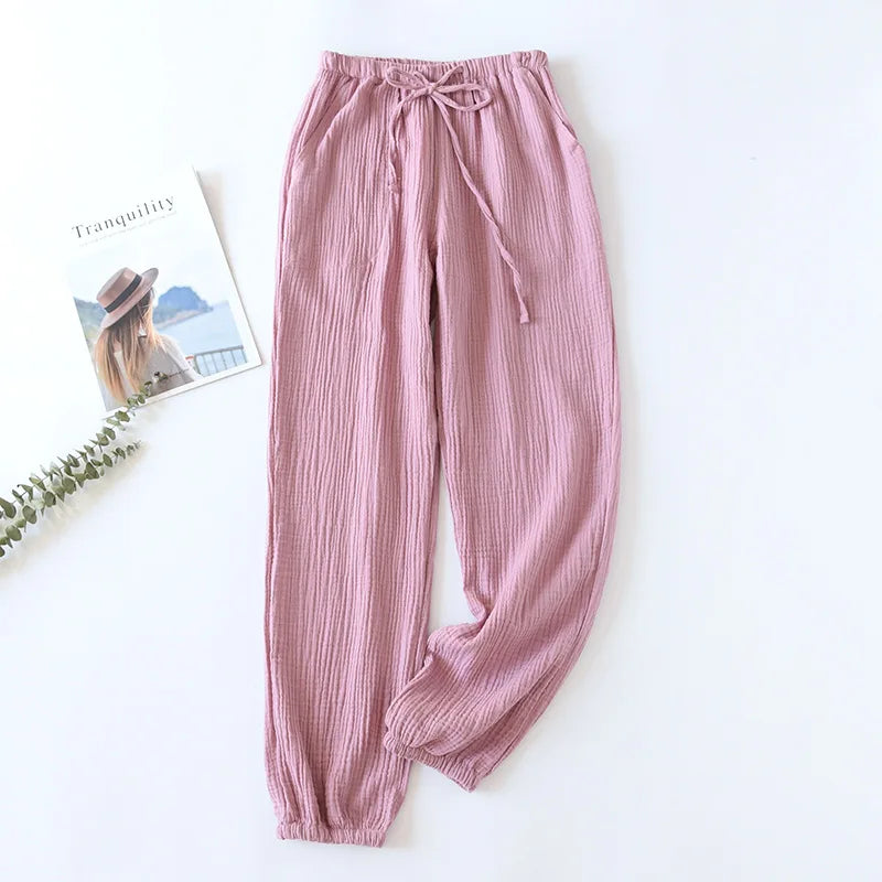Soft Cotton Crepe casual lounge pyjama trousers 02