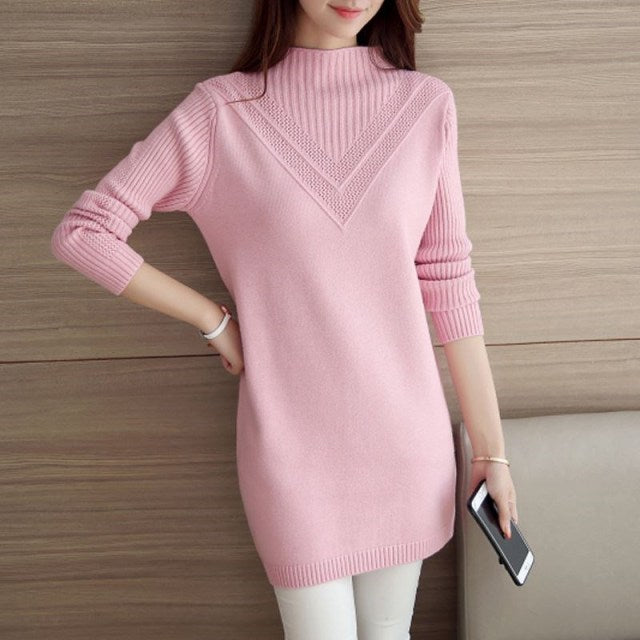 Winter Knitted Jumper pullover Pink