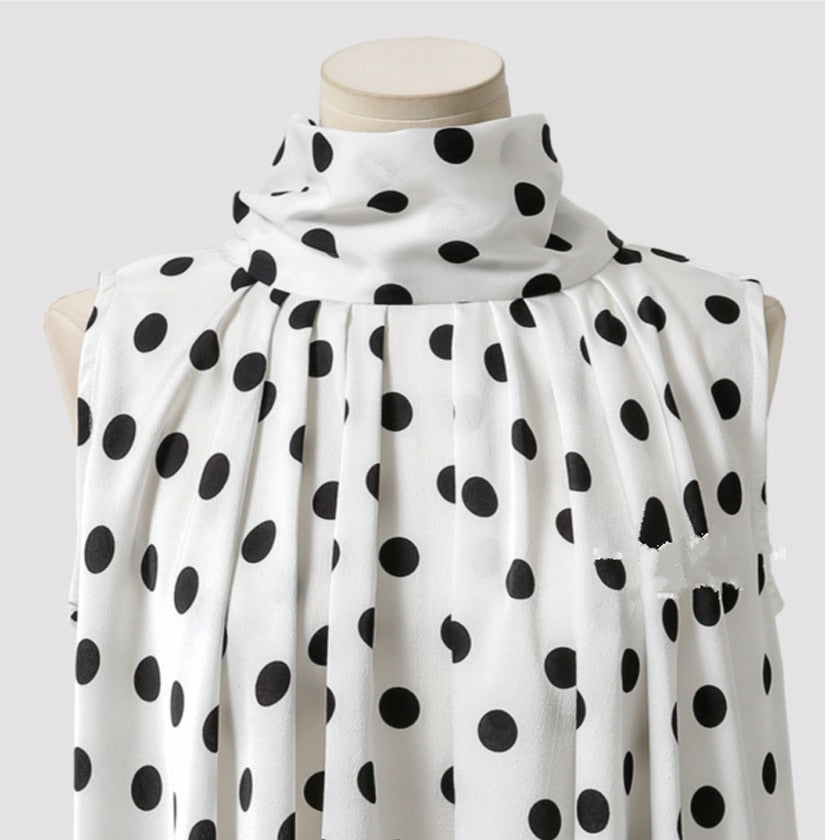 Polka dot turtle neck Blouse