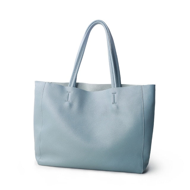 Casual colourful Tote-Genuine Leather