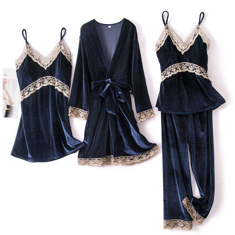 Four-piece Velvet Pyjama Set