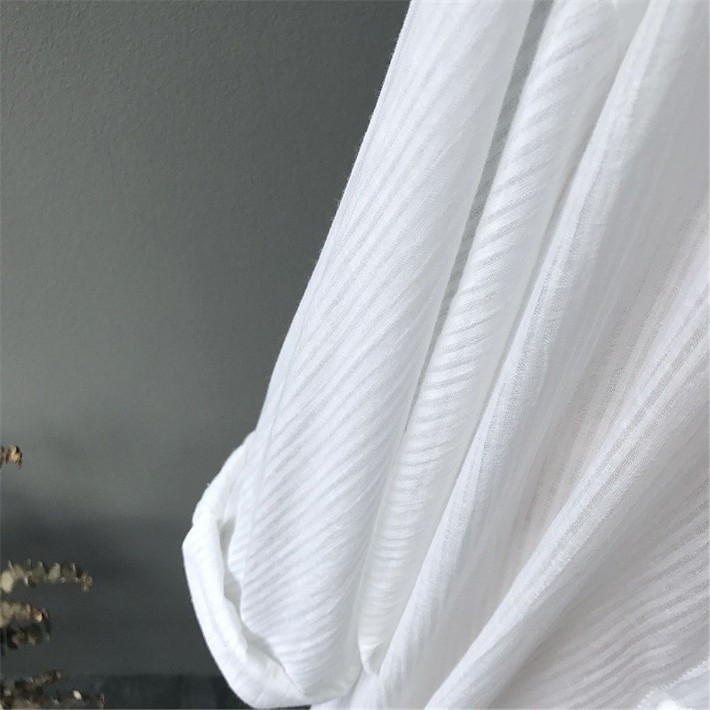 Casual White Long Sleeve Blouse