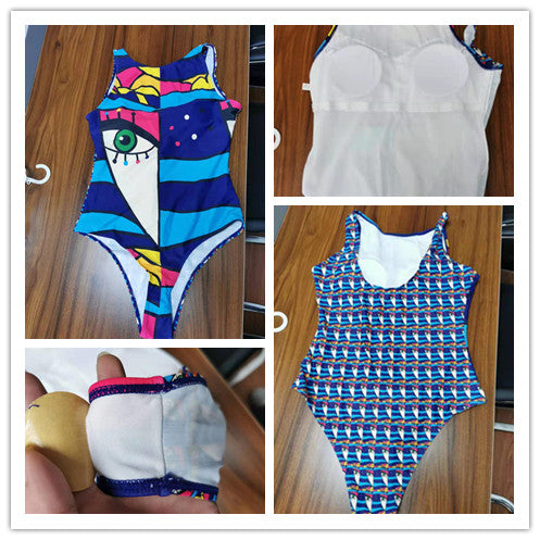 Art Deco One Piece Swimsuit - Bathing Suit