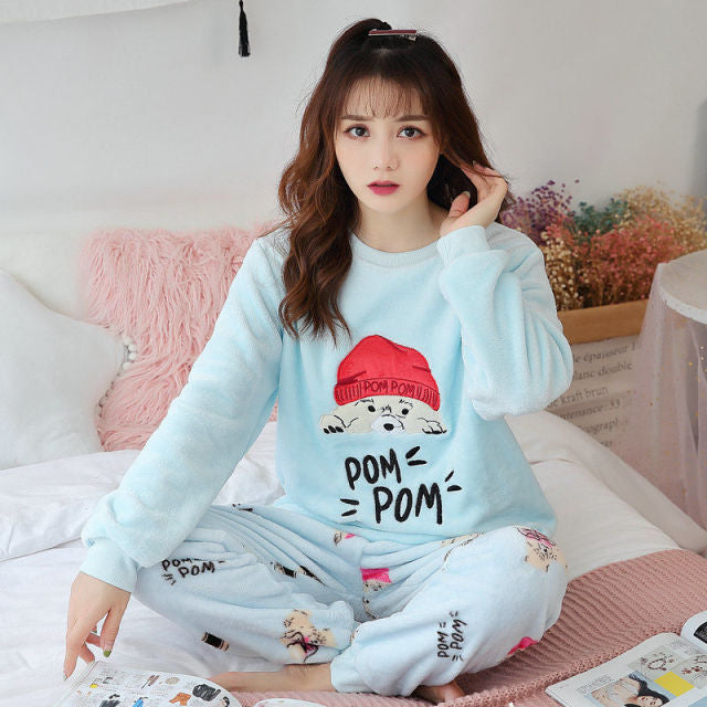Winter Flannel Pyjamas Blue
