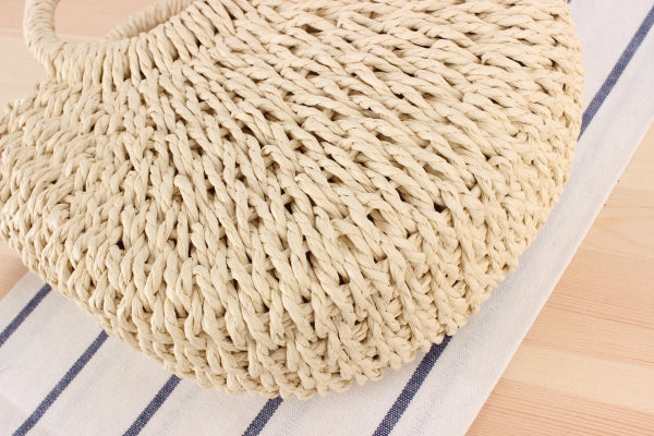 Half Moon Straw Handbag