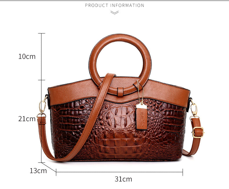 Crocodile Pattern Tote Handbag