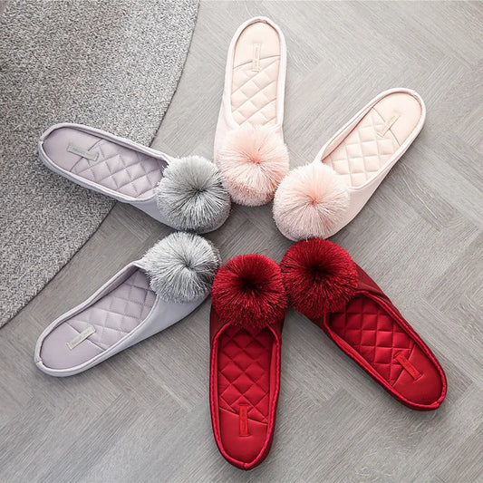 satin slippers for women