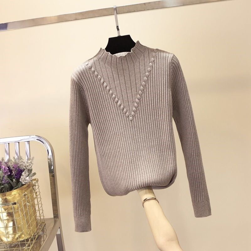 Turtleneck Long Sleeve Knitted Pullover photo7