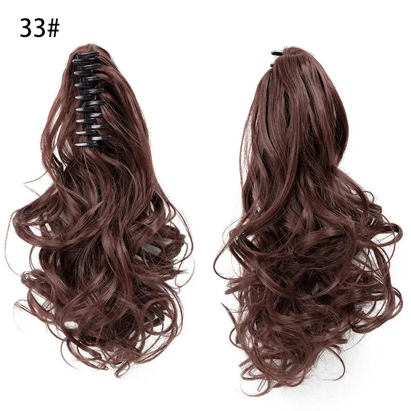 Clip On Wavy 14 Inches Synthetic Extension ponytail Hair 33 14inches