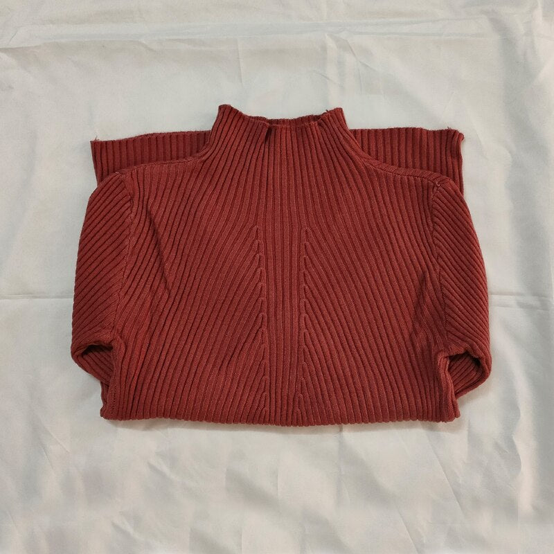 Women Long Sleeve turtle neck Knitted Jumper Top