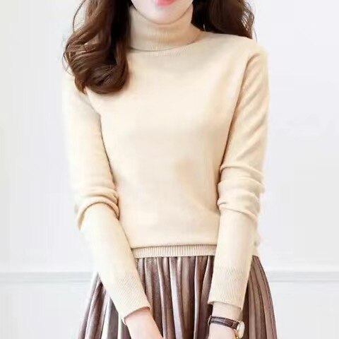 Turtleneck Long Sleeve Knitted Sweater photo6 One Size