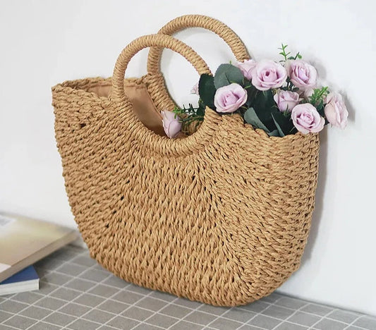 Women Beach Weaving Straw Bag