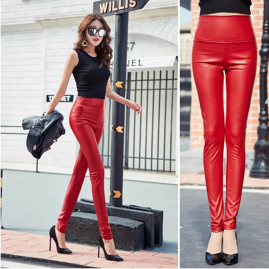 Slim fit PU leggings