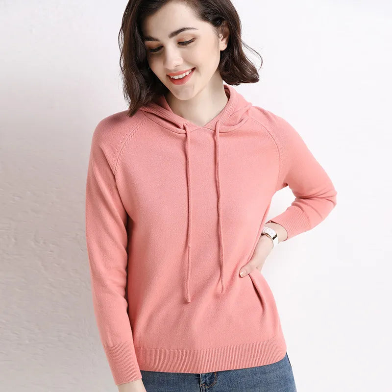 Women's Long-Sleeve Pullover Sweatshirt Skin powder