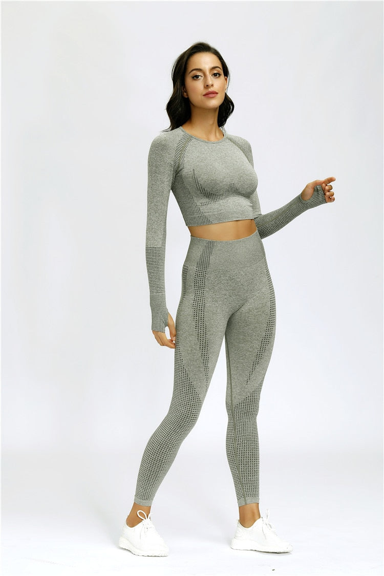 Women Vital Seamless Yoga Set khaki green
