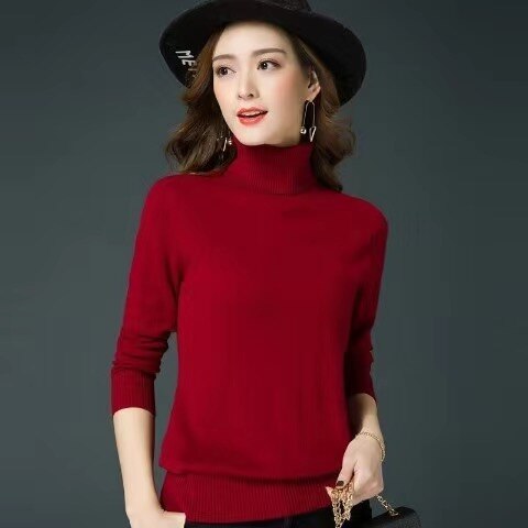Turtleneck Long Sleeve Knitted Sweater photo8 One Size