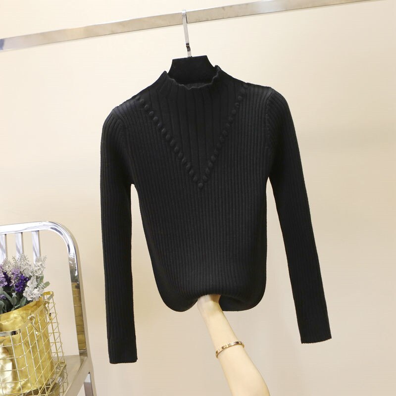 Turtleneck Long Sleeve Knitted Pullover photo9
