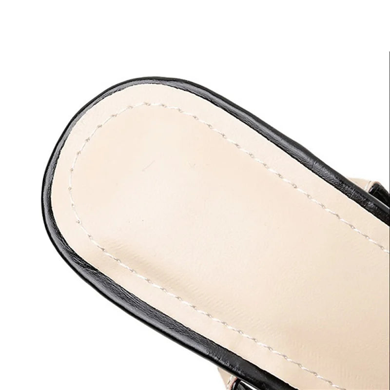 Straps Black High Heel Sandals