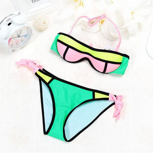 New Patchwork Two Piece Swimsuit