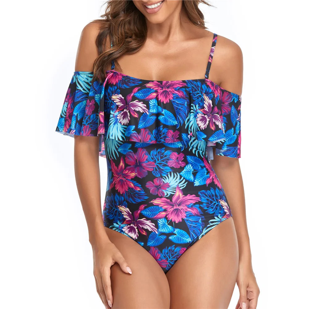 New Sexy Off Shoulder One Piece Swimsuit HWZ9051